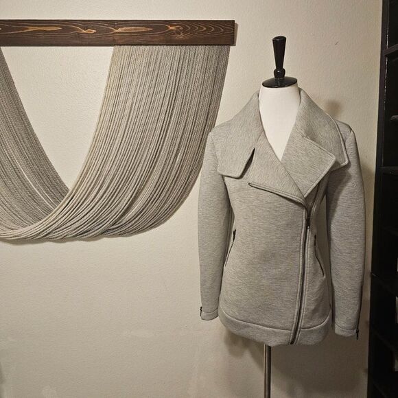 Leith Asymmetrical Zip Up Scuba Collared Jacket Sz XS - Picture 3 of 6